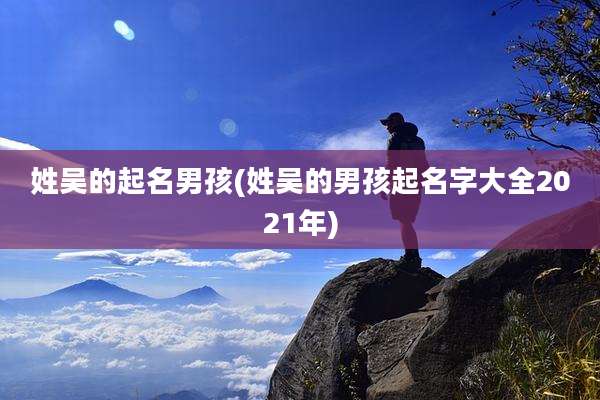 姓吴的起名男孩(姓吴的男孩起名字大全2021年)