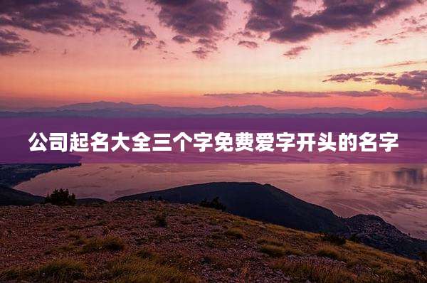 公司起名大全三个字免费爱字开头的名字