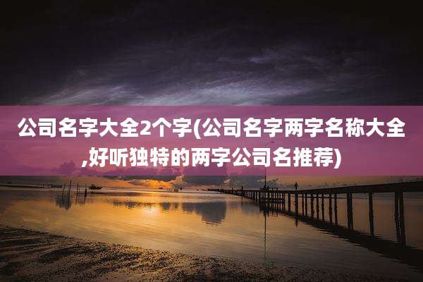 公司名字大全2个字(公司名字两字名称大全,好听独特的两字公司名推荐)