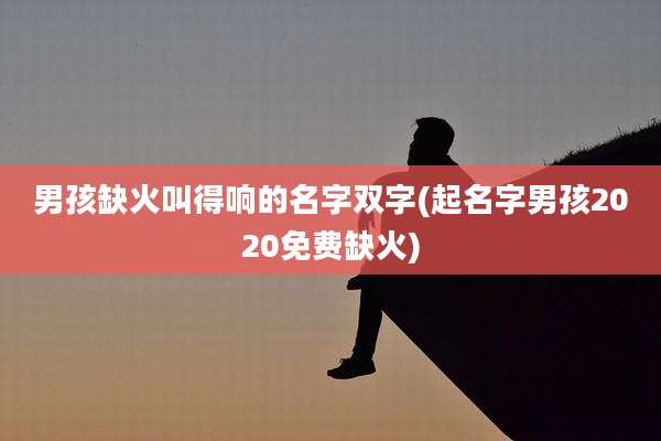 男孩缺火叫得响的名字双字(起名字男孩2020免费缺火)