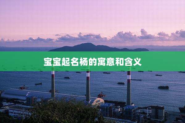 宝宝起名杨的寓意和含义