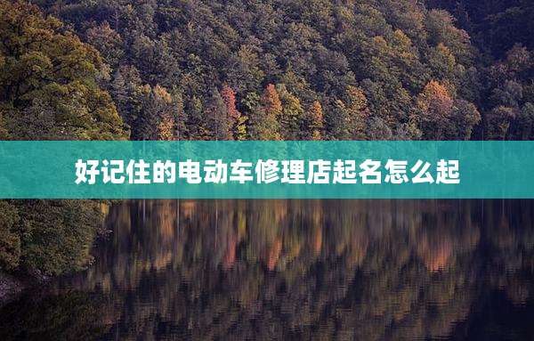 好记住的电动车修理店起名怎么起