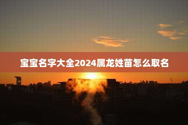宝宝名字大全2024属龙姓苗怎么取名