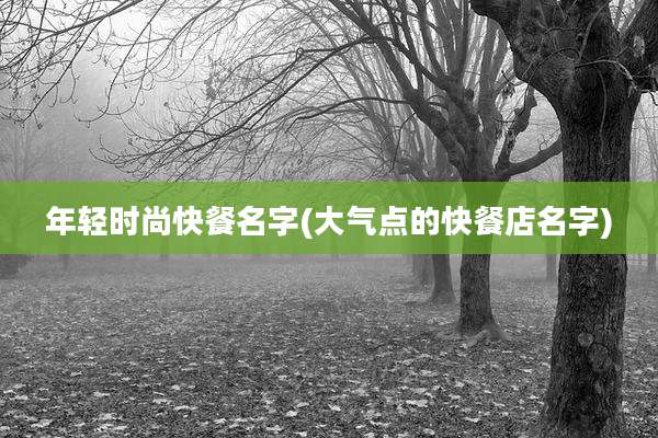 年轻时尚快餐名字(大气点的快餐店名字)