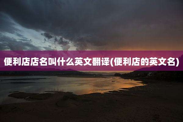 便利店店名叫什么英文翻译(便利店的英文名)