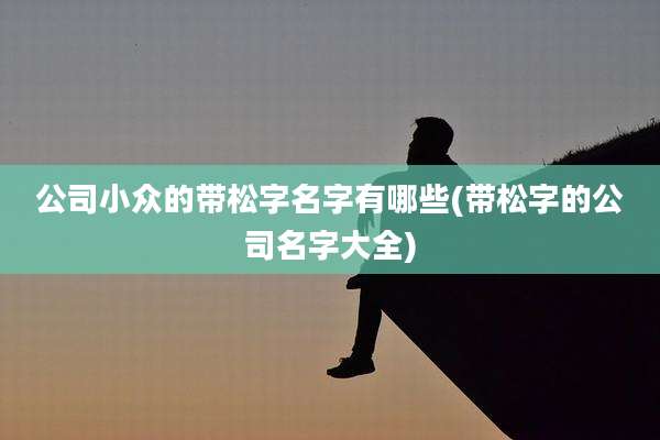 公司小众的带松字名字有哪些(带松字的公司名字大全)