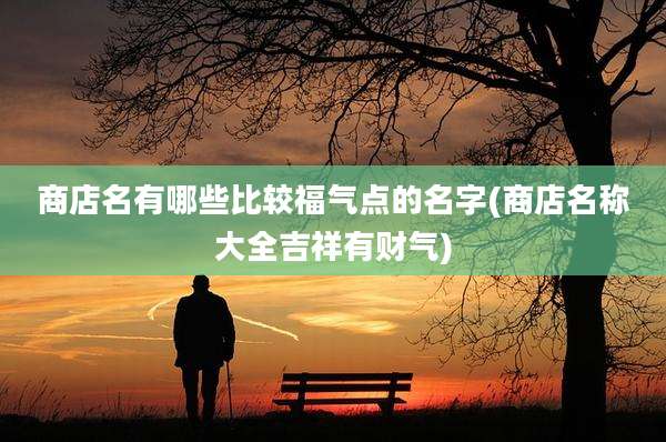 商店名有哪些比较福气点的名字(商店名称大全吉祥有财气)