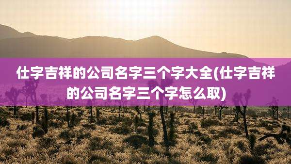 仕字吉祥的公司名字三个字大全(仕字吉祥的公司名字三个字怎么取)