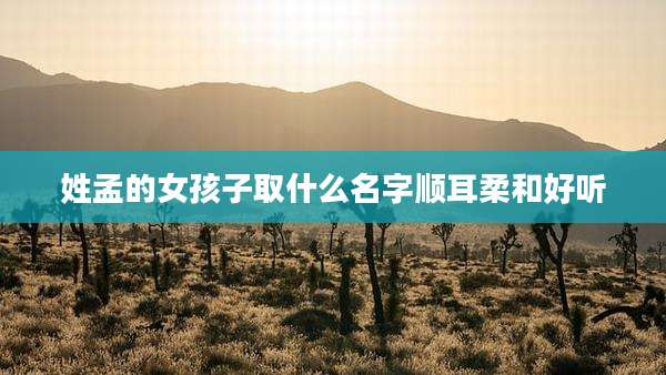 姓孟的女孩子取什么名字顺耳柔和好听