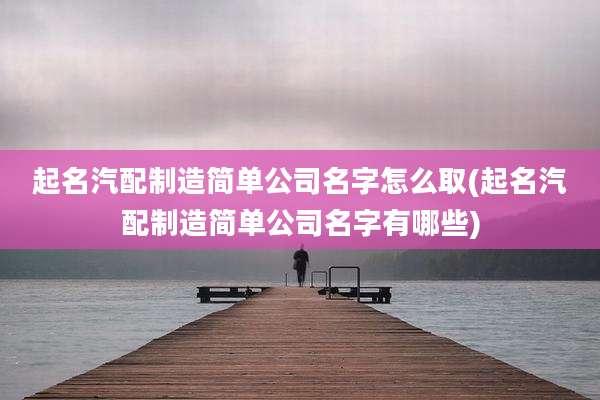 起名汽配制造简单公司名字怎么取(起名汽配制造简单公司名字有哪些)