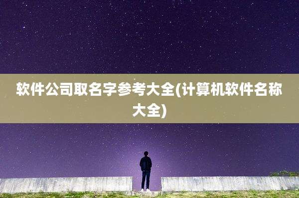 软件公司取名字参考大全(计算机软件名称大全)