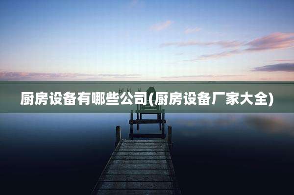 厨房设备有哪些公司(厨房设备厂家大全)