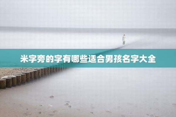 米字旁的字有哪些适合男孩名字大全