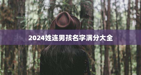 2024姓连男孩名字满分大全