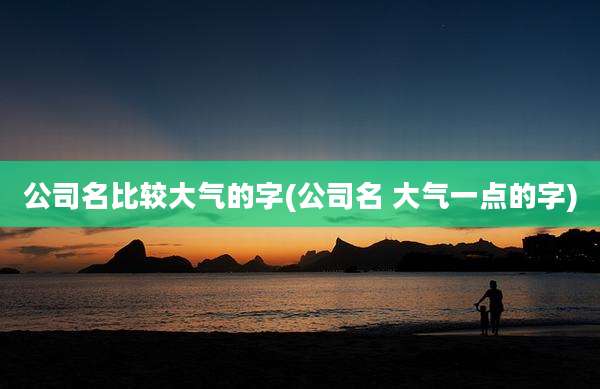 公司名比较大气的字(公司名 大气一点的字)