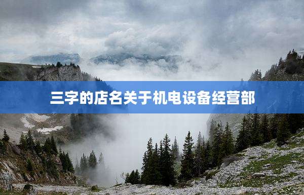 三字的店名关于机电设备经营部