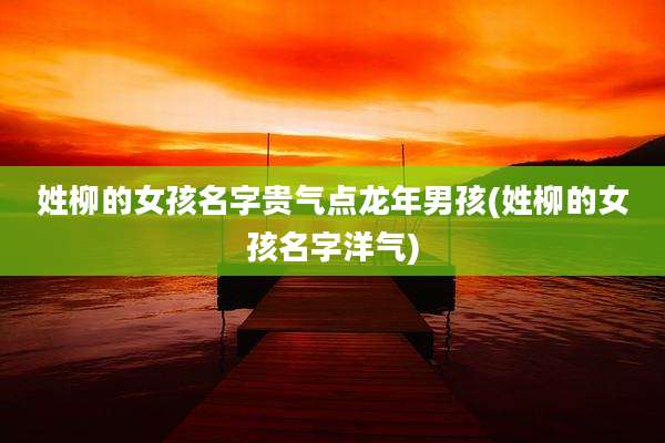 姓柳的女孩名字贵气点龙年男孩(姓柳的女孩名字洋气)
