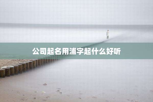 公司起名用浦字起什么好听