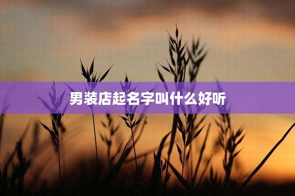 男装店起名字叫什么好听