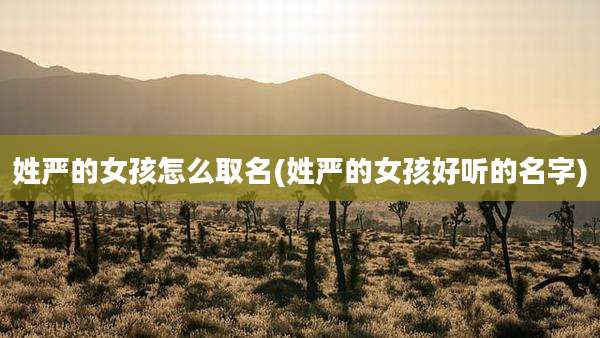 姓严的女孩怎么取名(姓严的女孩好听的名字)