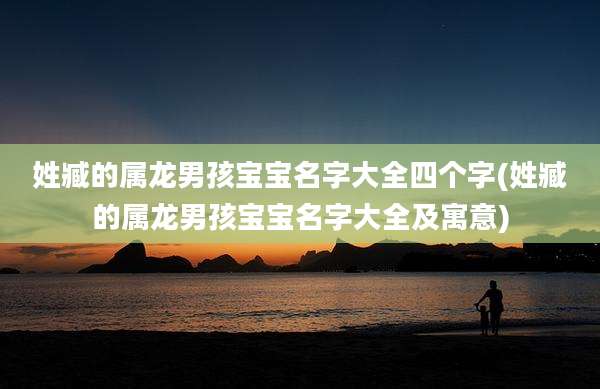 姓臧的属龙男孩宝宝名字大全四个字(姓臧的属龙男孩宝宝名字大全及寓意)