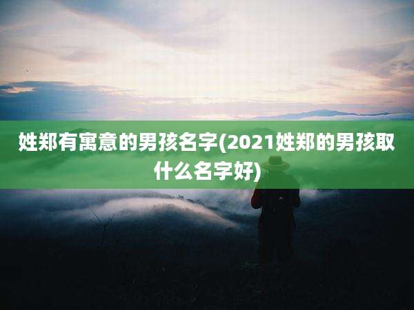姓郑有寓意的男孩名字(2021姓郑的男孩取什么名字好)