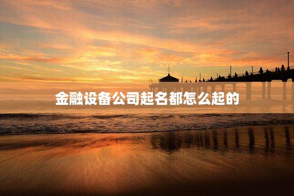 金融设备公司起名都怎么起的