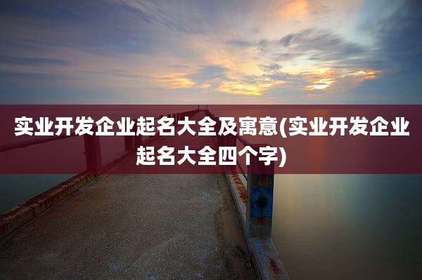 实业开发企业起名大全及寓意(实业开发企业起名大全四个字)