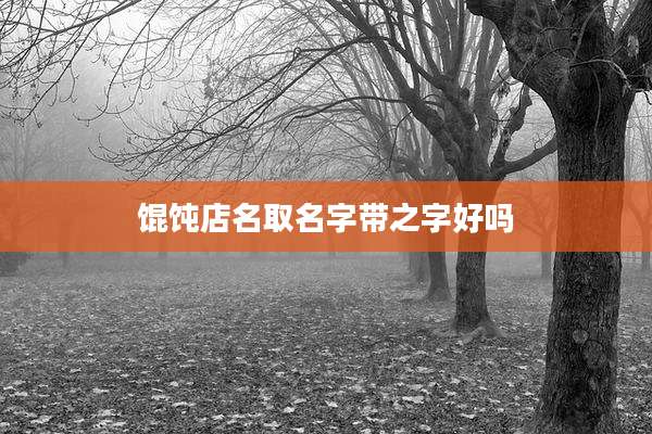 馄饨店名取名字带之字好吗