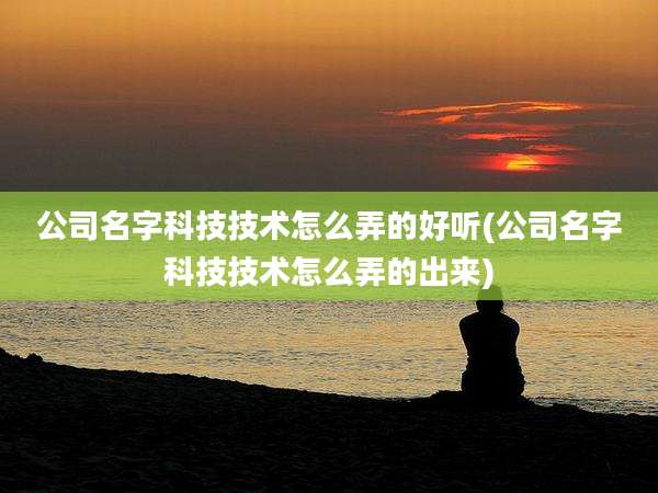 公司名字科技技术怎么弄的好听(公司名字科技技术怎么弄的出来)