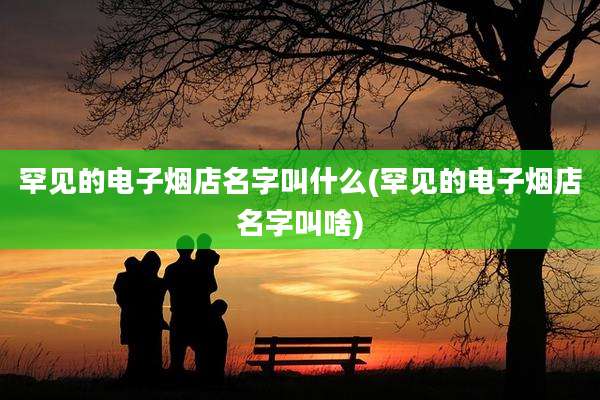 罕见的电子烟店名字叫什么(罕见的电子烟店名字叫啥)