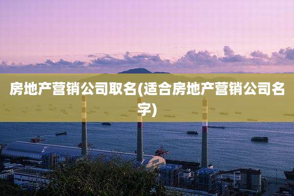 房地产营销公司取名(适合房地产营销公司名字)