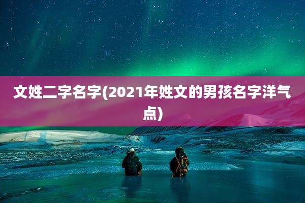 文姓二字名字(2021年姓文的男孩名字洋气点)