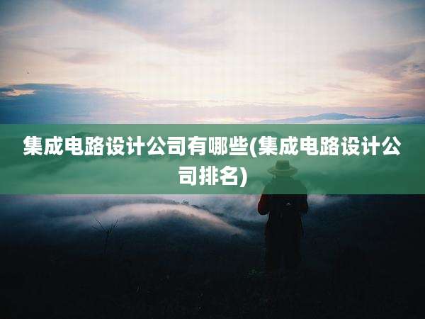 集成电路设计公司有哪些(集成电路设计公司排名)
