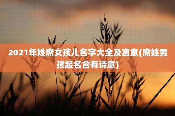 2021年姓席女孩儿名字大全及寓意(席姓男孩起名含有诗意)