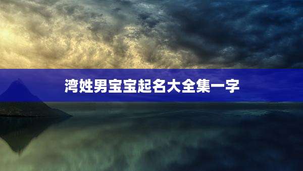 湾姓男宝宝起名大全集一字