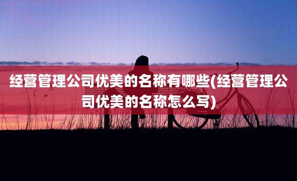 经营管理公司优美的名称有哪些(经营管理公司优美的名称怎么写)