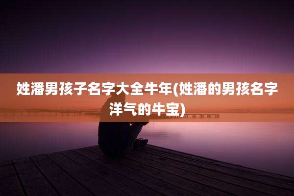 姓潘男孩子名字大全牛年(姓潘的男孩名字洋气的牛宝)