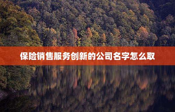 保险销售服务创新的公司名字怎么取