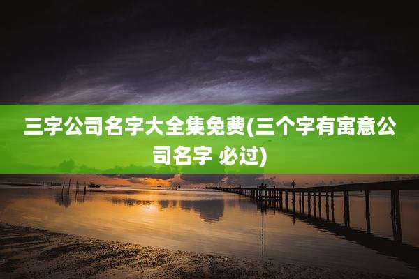 三字公司名字大全集免费(三个字有寓意公司名字 必过)