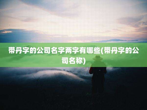 带丹字的公司名字两字有哪些(带丹字的公司名称)