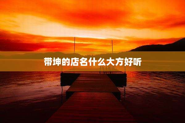 带坤的店名什么大方好听