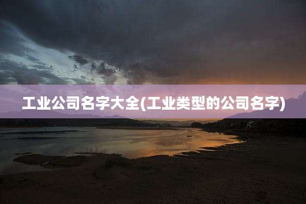 工业公司名字大全(工业类型的公司名字)