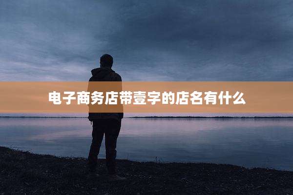 电子商务店带壹字的店名有什么