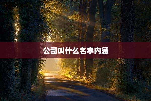 公司叫什么名字内涵