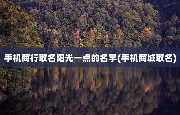 手机商行取名阳光一点的名字(手机商城取名)