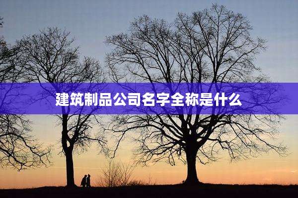 建筑制品公司名字全称是什么