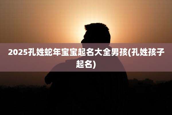 2025孔姓蛇年宝宝起名大全男孩(孔姓孩子起名)