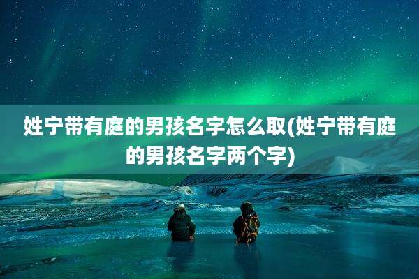 姓宁带有庭的男孩名字怎么取(姓宁带有庭的男孩名字两个字)