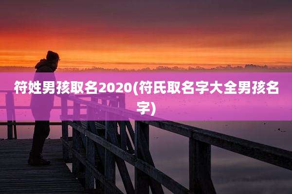 符姓男孩取名2020(符氏取名字大全男孩名字)
